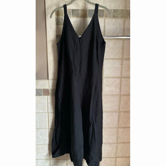 Uniqlo Wide Leg Linen Blended Jumpsuit - Small, Black - Picture 2 of 3